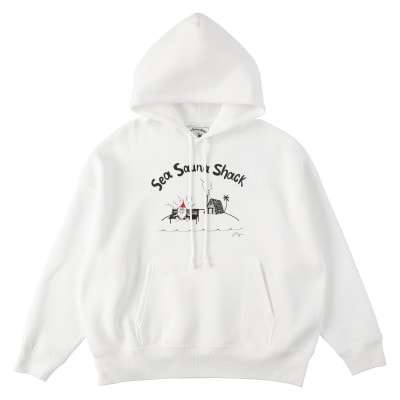 【Sea Sauna Shackオリジナル】ロゴフーディ ホワイト Lサイズ