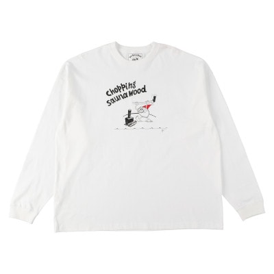 【Sea Sauna Shackオリジナル】薪割りロングTシャツ ホワイト XLサイズ