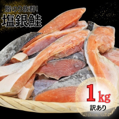 【訳あり】約1kg　塩銀鮭　切身　トロカマ入　詰め合せセット【配送不可地域：離島】