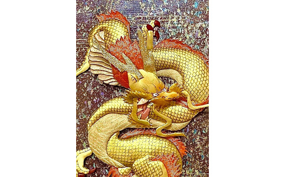 【雲龍風虎堂】押絵『金龍』（大）
