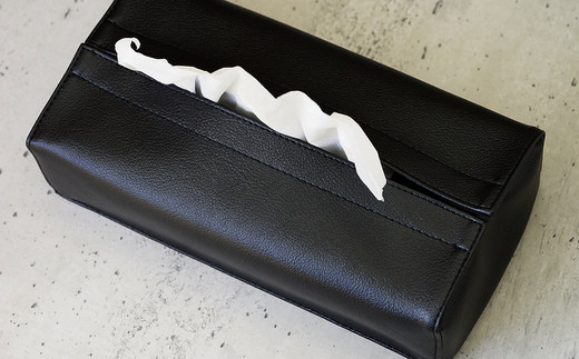 PVCレザーティッシュケース「JECY」2個セット（ブラック）