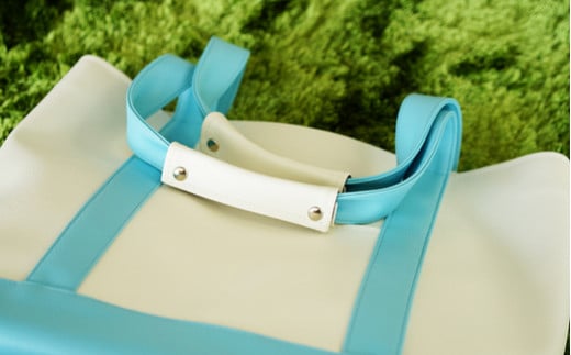 PVCレザーバッグ持ち手カバー「motte」4個セット　Sサイズ（ライトブルー）