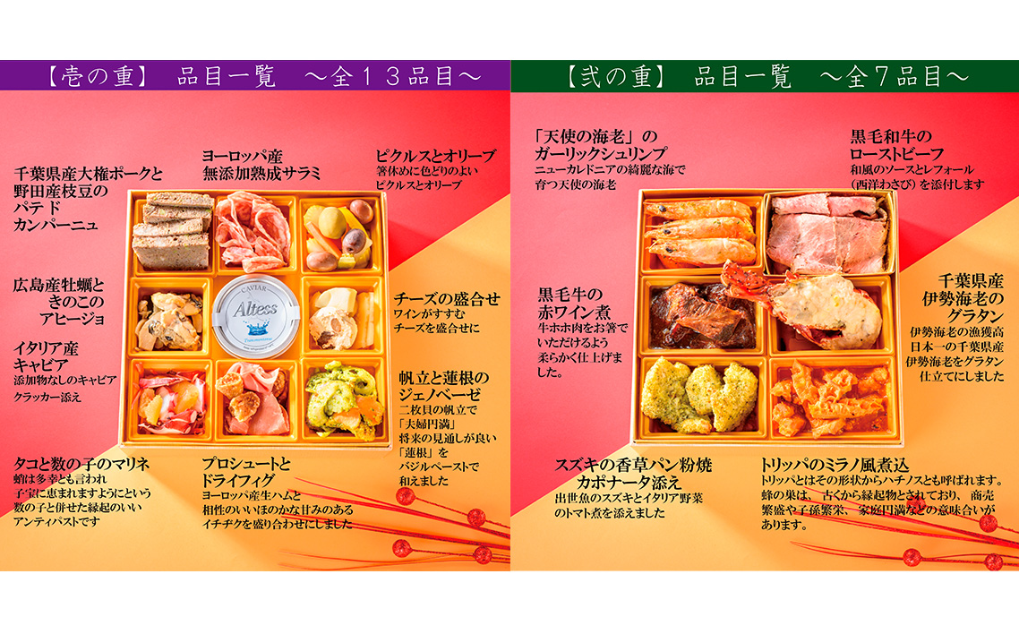 人気イタリアンが作る【冷蔵】オードブルおせち　約2～3人前盛付済