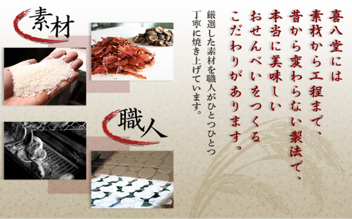 【喜八堂】昔焼き詰め合わせ　6種類40枚