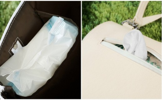 上質な日本製おむつポーチ「occhi」（グリーン）