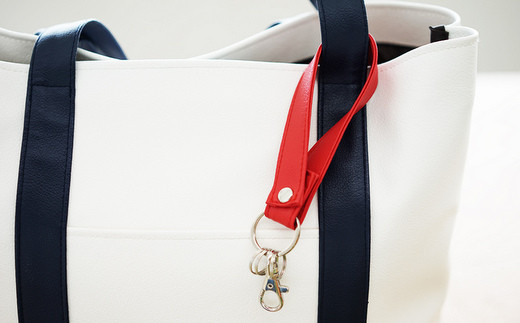 PVCレザーキーリング「KEYDA」2個セット　Mサイズ（ネイビー）