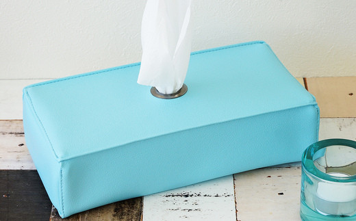 PVCレザーティッシュケース「JECY」2個セット（ホワイト）