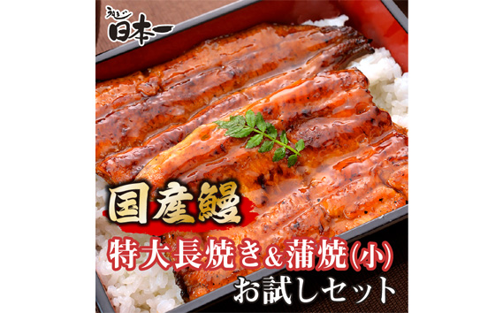 【日本一】国産うなぎ　特大長焼き+うなぎ蒲焼小90g　お試しセット