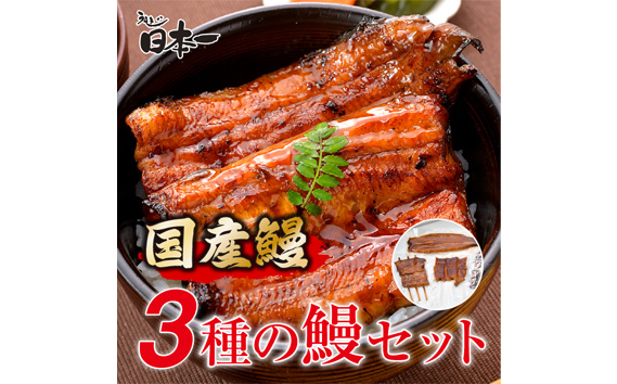 【日本一】国産3種のうなぎセット