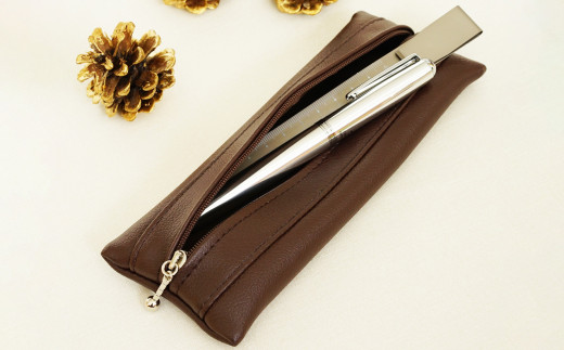 PVCレザーペンケース「FULAPE」（ブラウン）