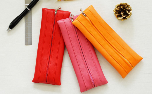 PVCレザーペンケース「FULAPE」（ピンク）