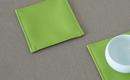 PVCレザーコースター「LEST」（グリーン）