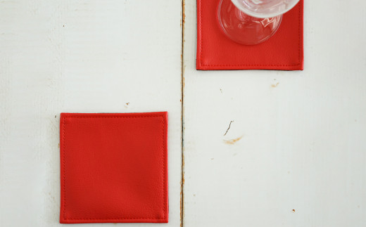 PVCレザーコースター「LEST」（レッド）