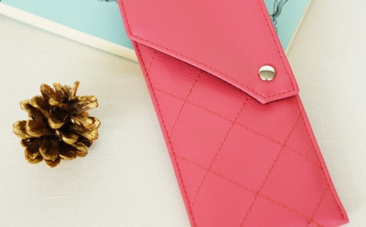 上質な日本製メガネケース「KAGULA」　Lサイズ（ピンク）