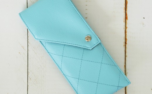 上質な日本製メガネケース「KAGULA」　Mサイズ（ライトブルー）