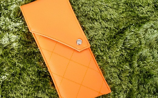 上質な日本製メガネケース「KAGULA」　Mサイズ（オレンジ）