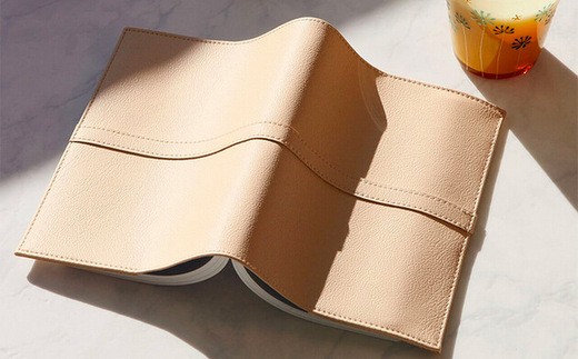上質な国産PVCレザーブックカバー「SION」文庫サイズ/文庫（厚）サイズのセット（ベージュ）