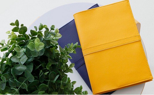 上質な国産PVCレザーブックカバー「SION」文庫サイズ/文庫（厚）サイズのセット（マスタード）