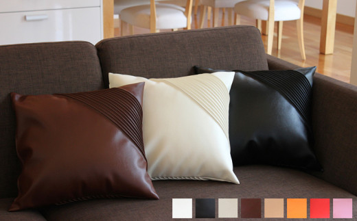 国産高級PVCレザークッションカバー「SHELL」（オレンジ）