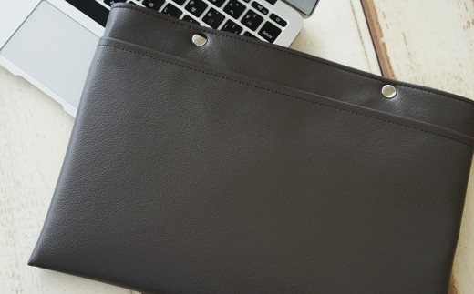 PVCレザーパソコンケース（クラッチバッグ）「match」13インチ用（グレー）