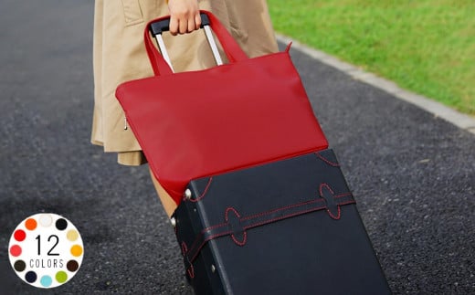 PVCレザーキャリーオンバッグ「with」（ブラウン）