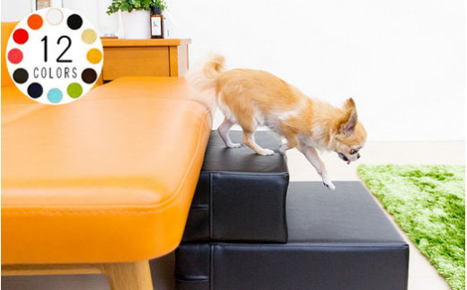 PVCレザードッグステップ「CHITO」Lサイズ（オレンジ）