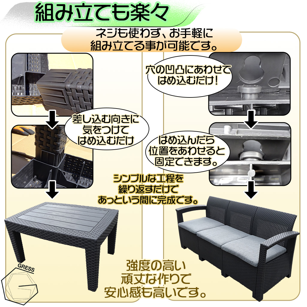 グレスガーデンソファセット（5人用セット）