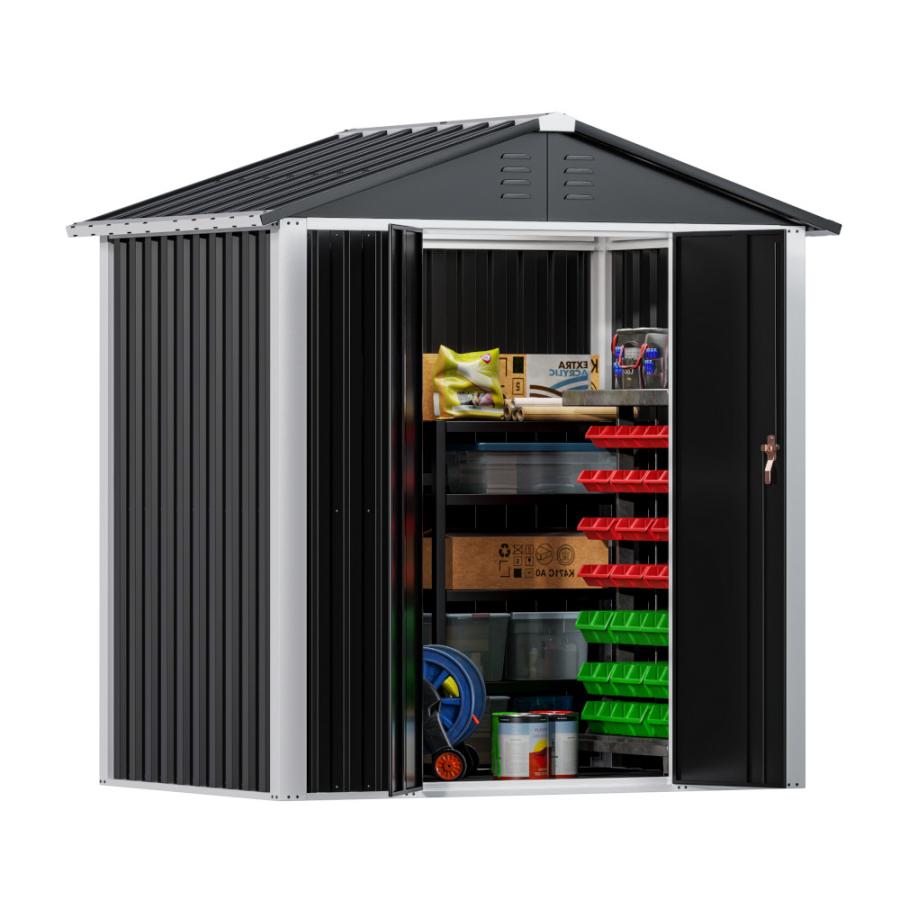 グレスメタルシェッド（ダブルドア）　6×4フィート　※物置