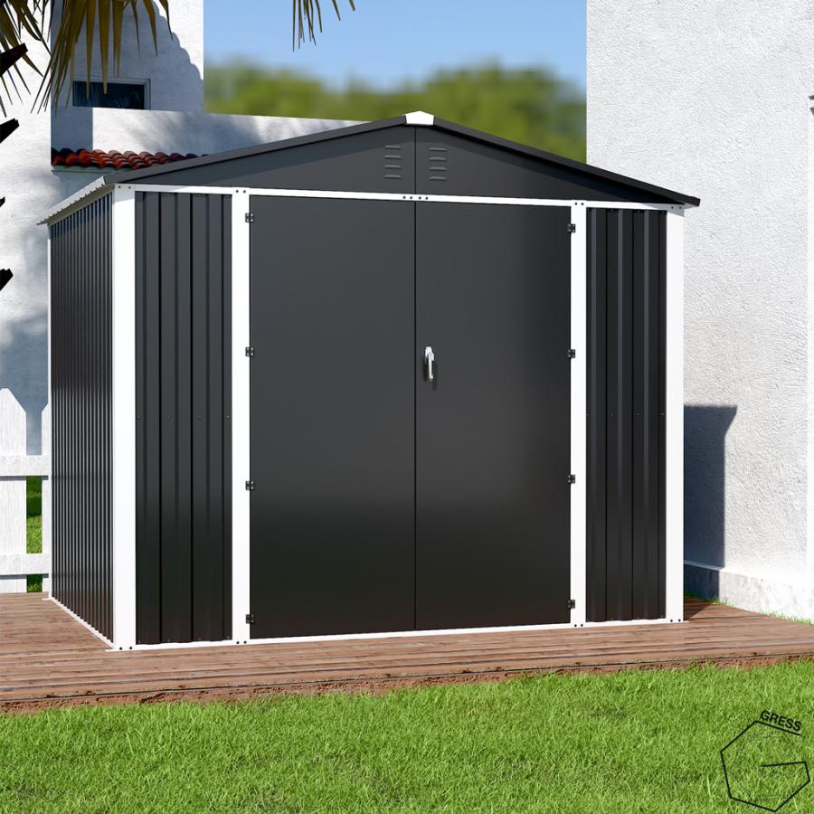 グレスメタルシェッド（ダブルドア）ハイキューブ　8×6フィート　※物置