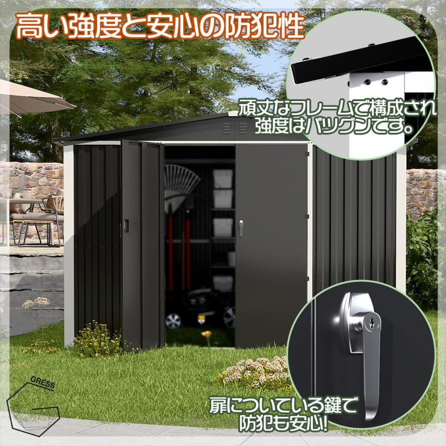 グレスメタルシェッド（ダブルドア）ハイキューブ　10×10フィート　※物置
