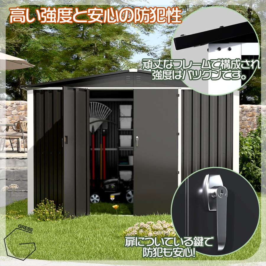 グレスメタルシェッド（ダブルドア）ハイキューブ　10×12フィート　※物置