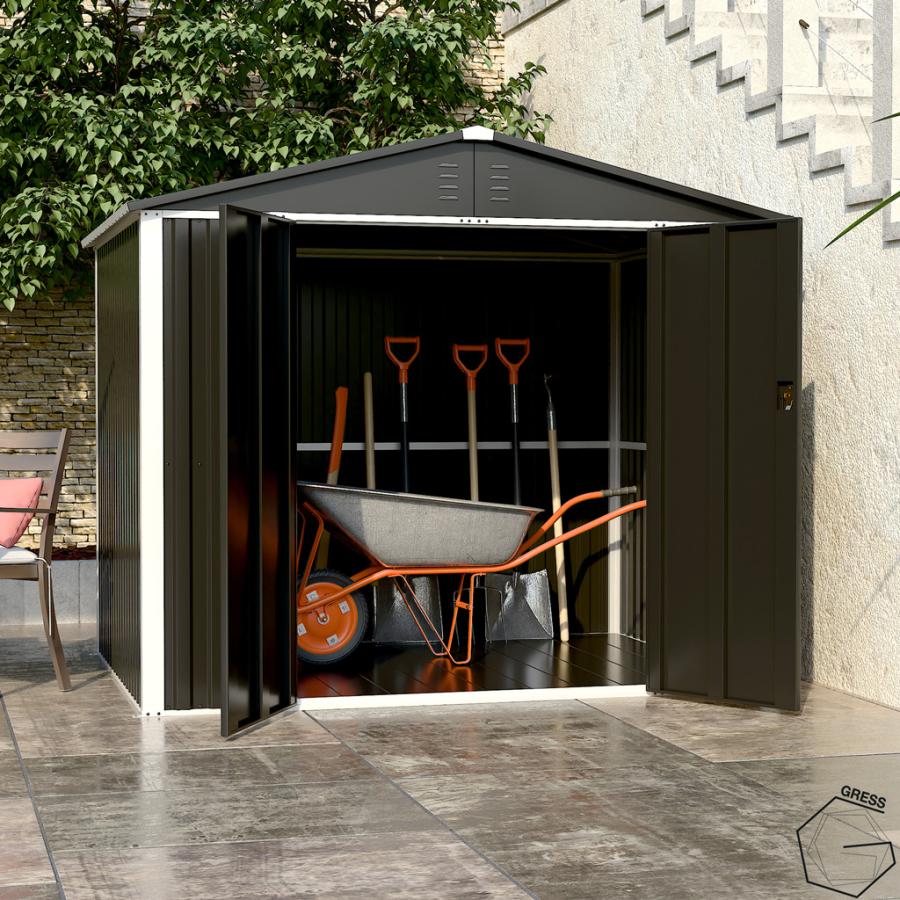 グレスメタルシェッド（ダブルドア）ハイキューブ　8×6フィート　※物置