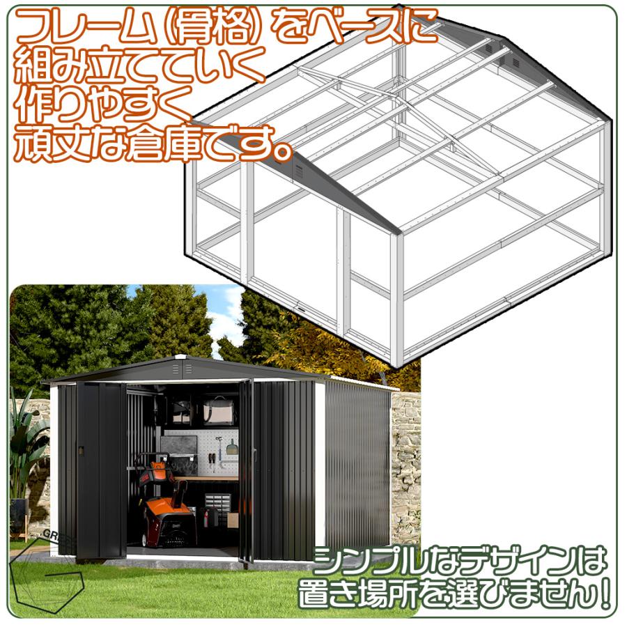 グレスメタルシェッド（ダブルドア）ハイキューブ　10×10フィート　※物置