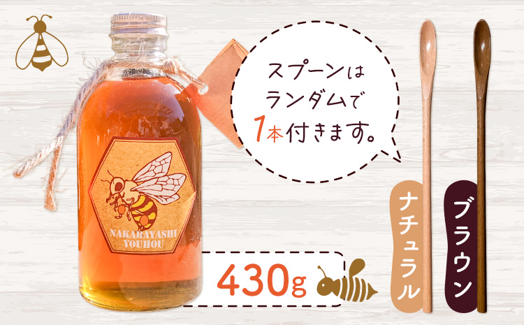 勝浦産 非加熱の 生ハチミツ(430g) ハチミツスプーン付き《90日以内に出荷予定(土日祝除く)》千葉県 勝浦市 はちみつ 蜂蜜 生ハチミツ 非加熱 百花蜜---kastuura_nbs_1---
