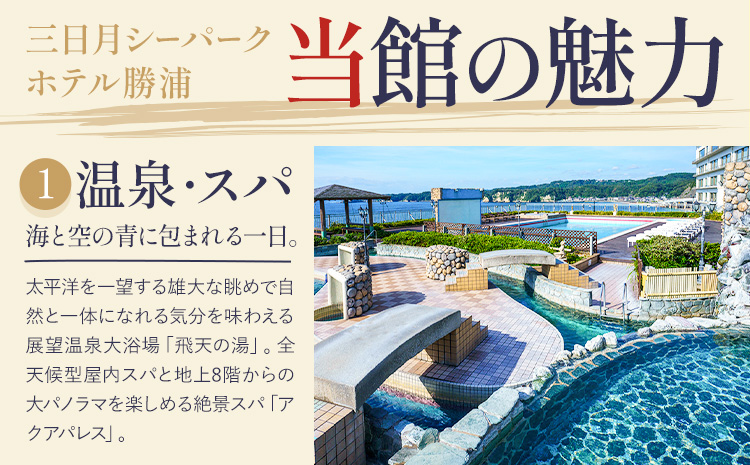 三日月シーパークホテル勝浦 1泊2食　2名様宿泊券 土日 休前日 《90日以内に出荷予定(土日祝除く)》千葉県 勝浦市 ホテル 宿泊券 三日月 シーパーク ホテル 勝浦 温泉 スパ---kastuura_msp_2---