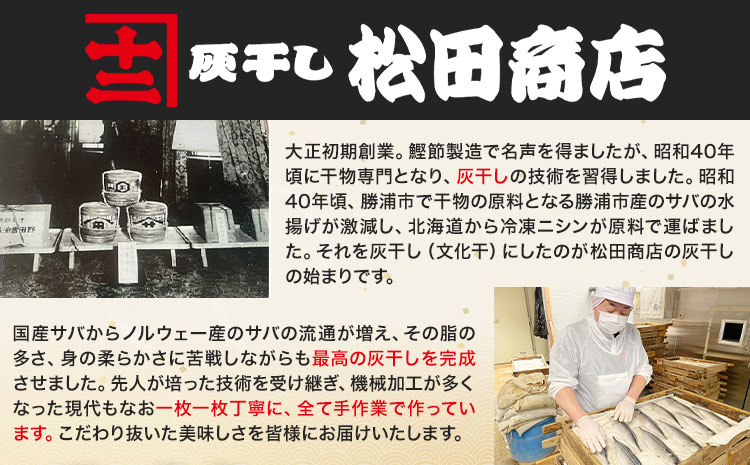 勝浦松田商店 灰干しさば ノルウェー産 選べる 内容量 Mサイズ 約210g 6枚入《30日以内に出荷予定(土日祝除く)》千葉県 勝浦市 真空包装【配送不可地域あり】---kastuura_mtd_12---