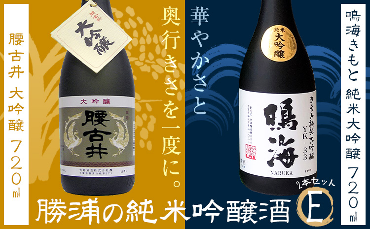勝浦の大吟醸 720ml・2本入セットE 鳴海 きもと 純米 大吟醸720ml 腰古井 大吟醸720ml 有限会社　滝口商店《30日以内に出荷予定(土日祝除く)》千葉県 勝浦市 日本酒 酒 純米 吟醸---kastuura_tkg_13---