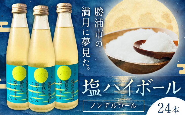 塩ハイボール 24本 勝浦の満月に夢見た塩ハイボール 《30日以内に出荷予定(土日祝除く)》 ノンアルコール アルコールフリー 天然海塩 満月の塩 千葉県 勝浦市 MAXIMUS.WORK 株式会社---kastuura_tbb_7---