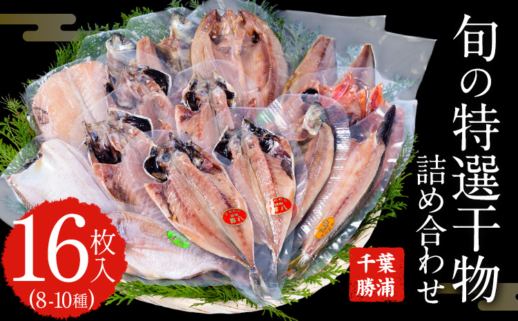 旬の特選干物セット 8-10種16枚 株式会社鈴八フーズ 《30日以内に出荷予定(土日祝除く)》【配送不可地域：離島】さんま アジ 小アジ 金目鯛 イカ カマス 赤魚 さば エボ鯛 鯛 カレイ ホッケ---kastuura_szh_4---
