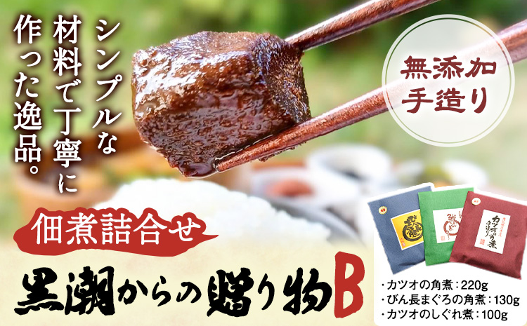 千葉県勝浦市 黒潮からの贈り物B(佃煮詰合せ) 有限会社 佃煮近江《90日以内に出荷予定(土日祝除く)》カツオの角煮 カツオのしぐれ煮 びん長まぐろの角煮【配送不可地域：離島】---kastuura_omi_3---