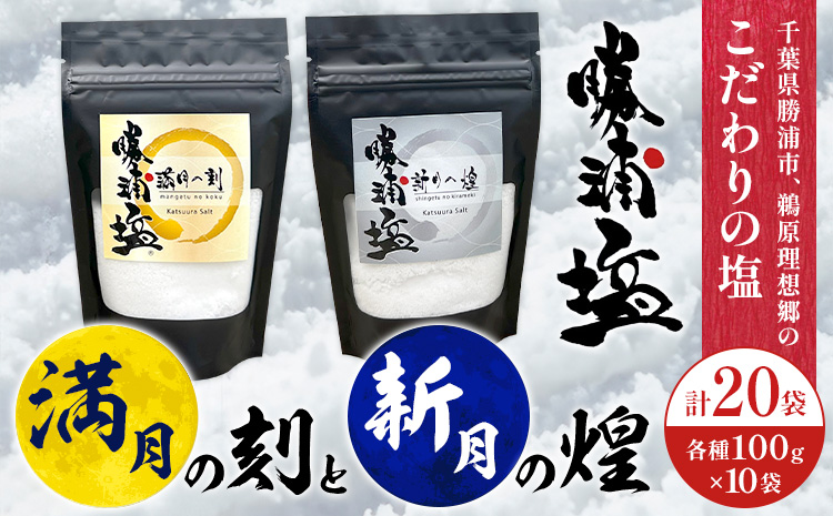 千葉県 勝浦市 満月の刻 100g と 新月の煌 100g 各10袋 セット 【配送不可地域あり】 《90日以内に出荷予定(土日祝除く)》 塩 勝浦塩 調味料---kastuura_sio_8---