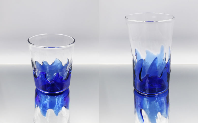 【SUKI GLASS STUDIO】 ガラス工芸品『波のグラス』 １個　[0010-0270] 大１個