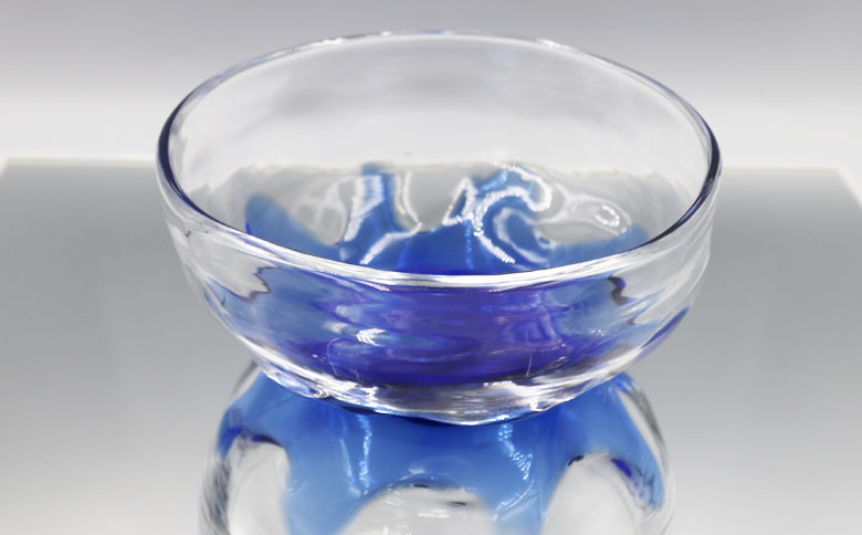 【SUKI GLASS STUDIO】 ガラス工芸品『波のボウル』大サイズ１個　[0014-0009] 大１個