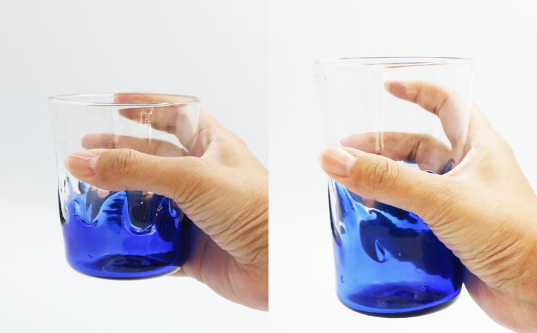 【SUKI GLASS STUDIO】 ガラス工芸品『波のグラス』 １個　[0010-0270] 小１個