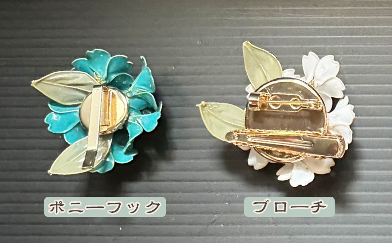 【華かんざし あゆ吉】ディップアート『桜の華かざり（ブローチ）』１個　[0010-0357] ブローチ