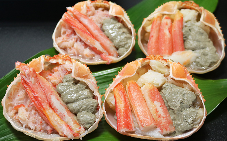 【金高水産】簡単便利！『紅・本ずわいがに甲羅盛り 食べ比べセット』90g×４個　[0012-0077] 食べ比べ各２個