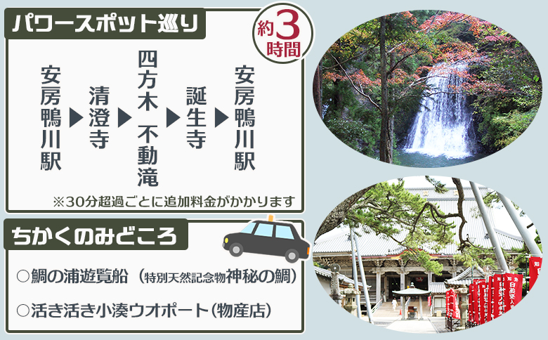 【千葉県鴨川市】観光タクシー貸切利用券 １時間（定員４名／１台）　[0026-0007] １時間券