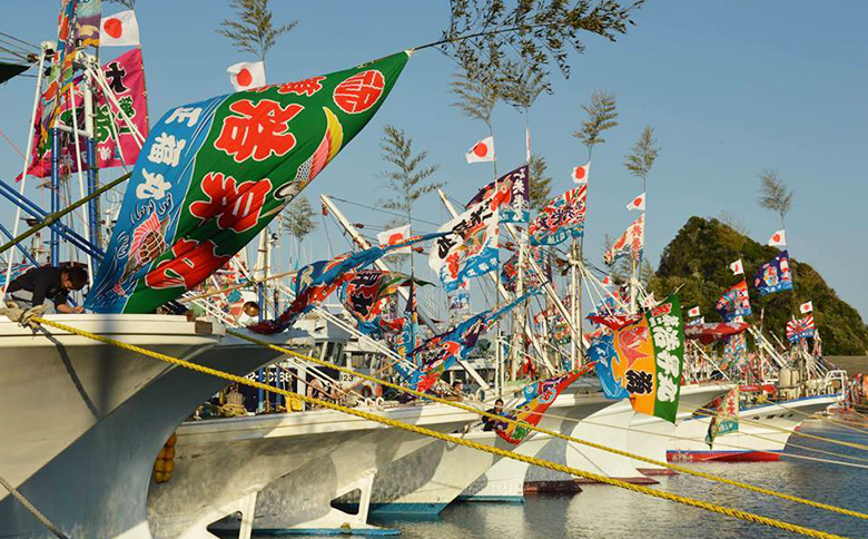 【鴨川印刷】開運を呼ぶ「大漁鰹鳥枡」萬祝マグカップ [0006-0037]