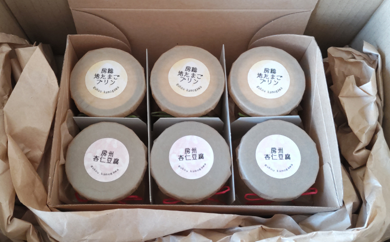 【具琥】房総地たまごプリン3個・房州杏仁豆腐各3個 [0007-0059] プリン3個＆杏仁豆腐3個