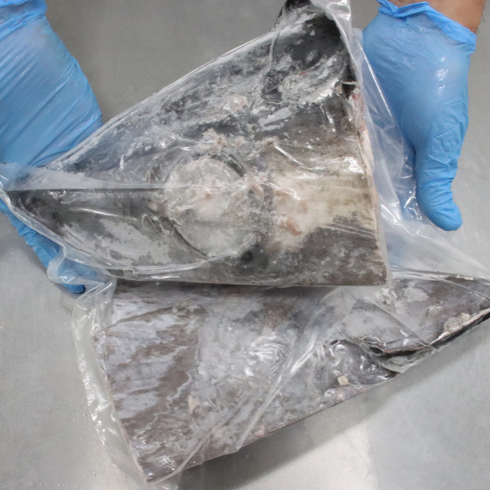 メバチマグロ兜 頭半割1個分（1kg） 1/4カット×2個 [0015-0069] 1/4カット１個